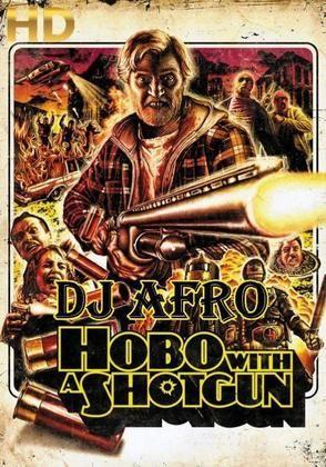Dj afro hobo with shot gun